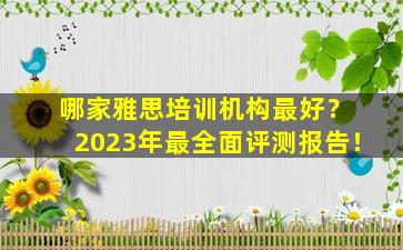 哪家雅思培训机构最好？ 2023年最全面评测报告！